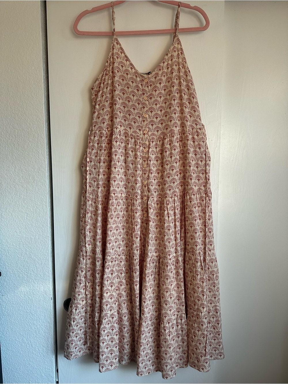 Patrons of Peace Blush Pink Printed Midi Dress